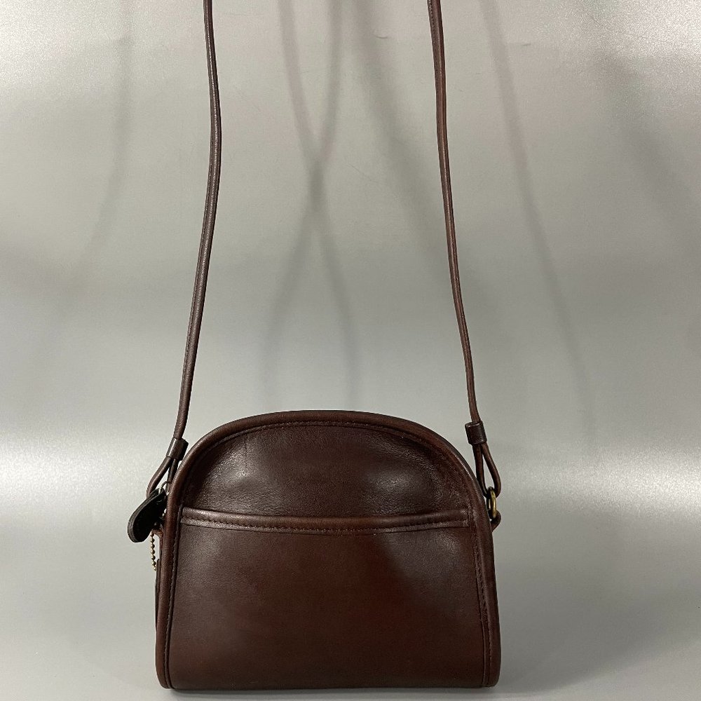 Vintage Coach # 9017 Brown Abbie Zip Crossbody Bag